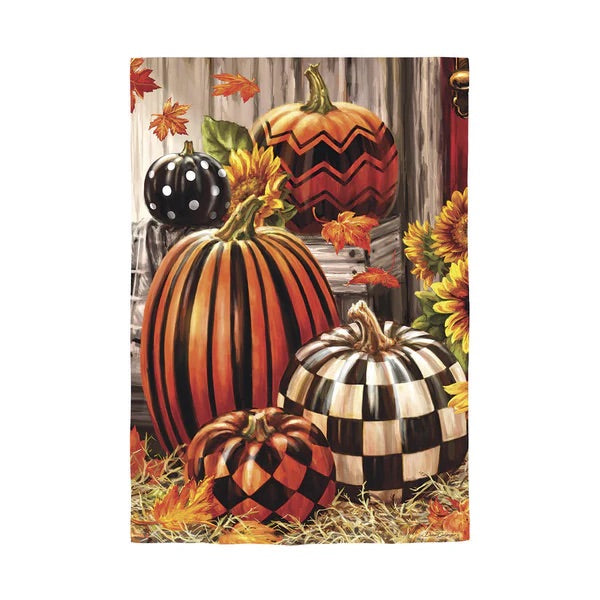 Evergreen Harvest Pumpkin Garden Flag