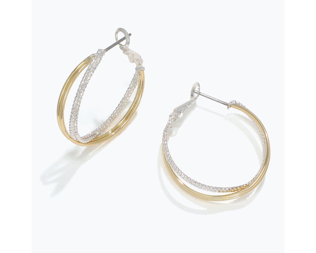 Periwinkle Gold/Silver Hoops