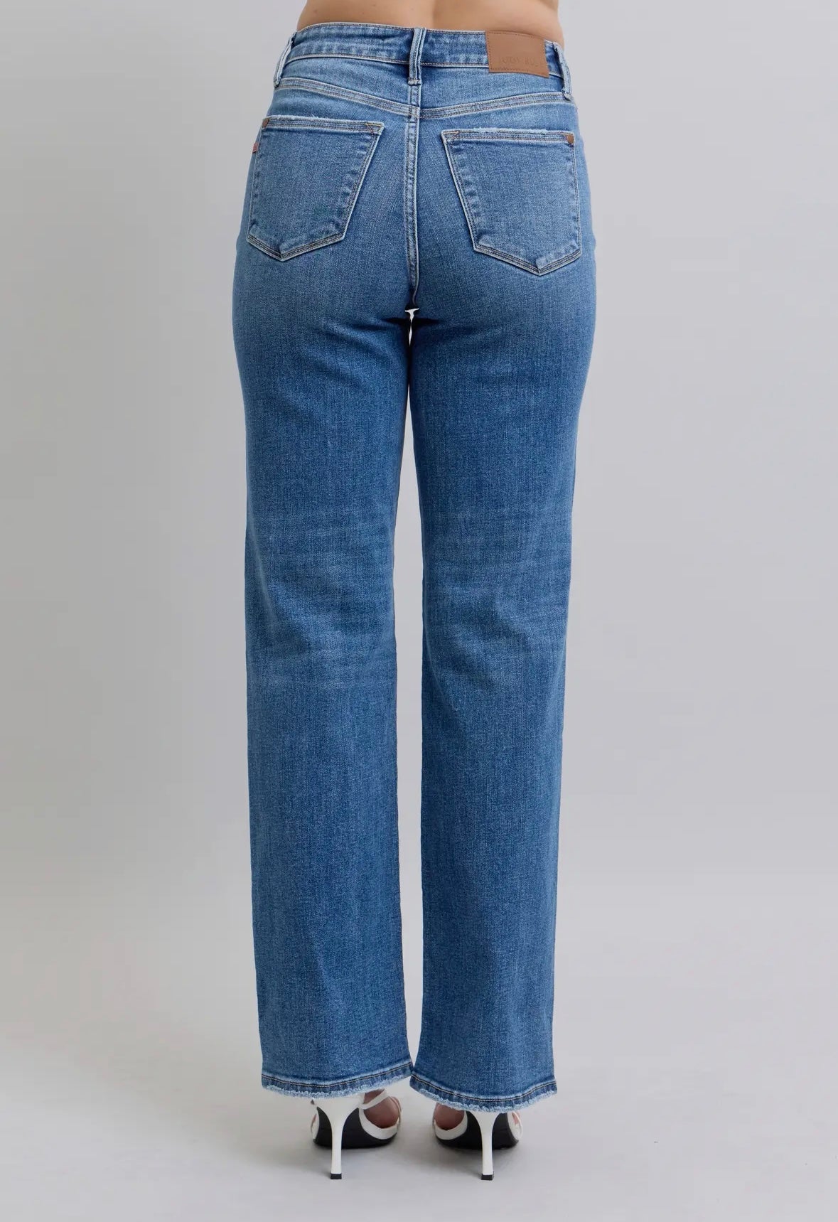 High Waisted V-Front Vintage Wash Straight Fit Judy Blue Jeans