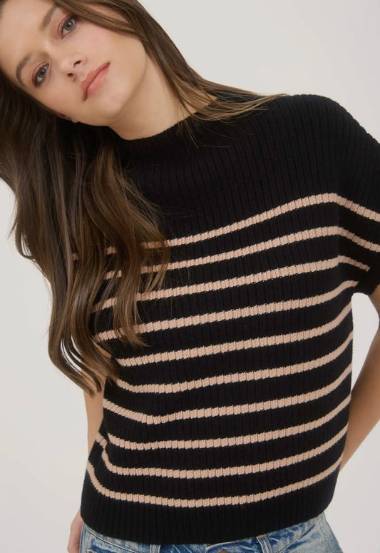 Striped Short Sleeve Sweater