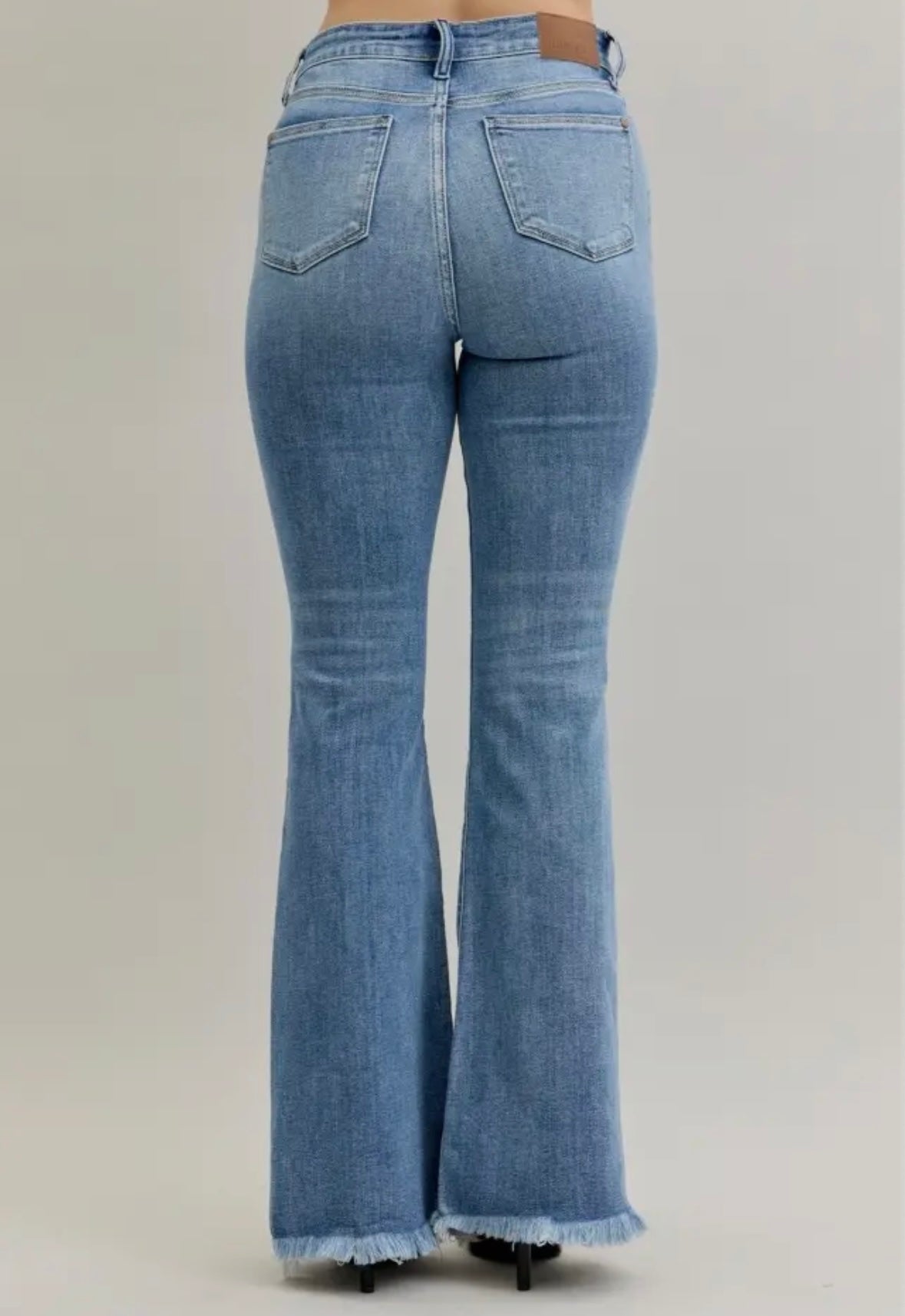 High Waisted Flare Pintuck Detail Judy Blue Jeans