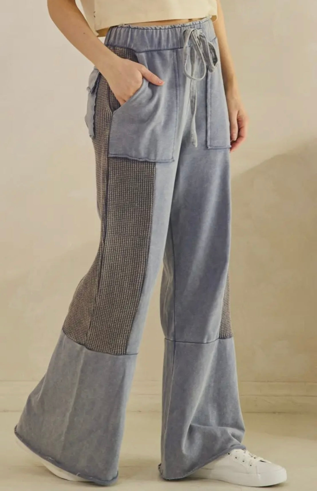 Vintage Washed Flared Panel Pants