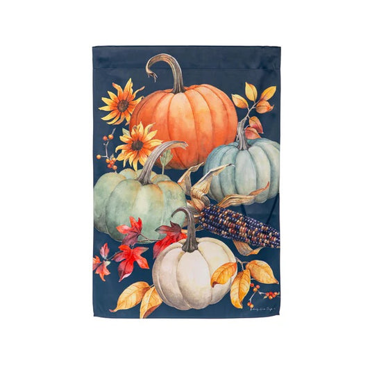 Evergreen Pumpkin Decorative House Flag