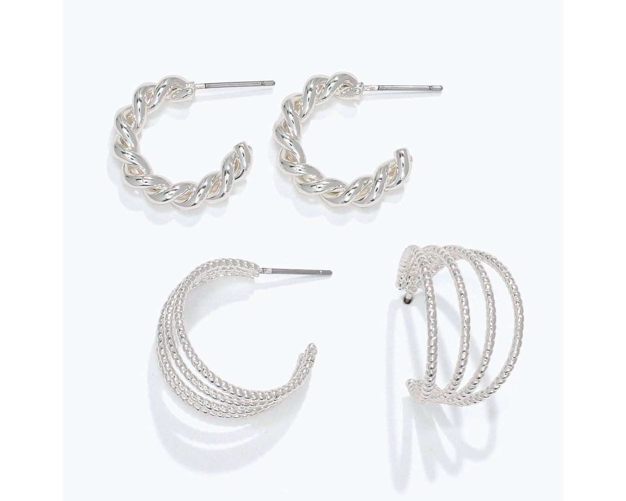 Periwinkle 2PK Silver Mini Hoops