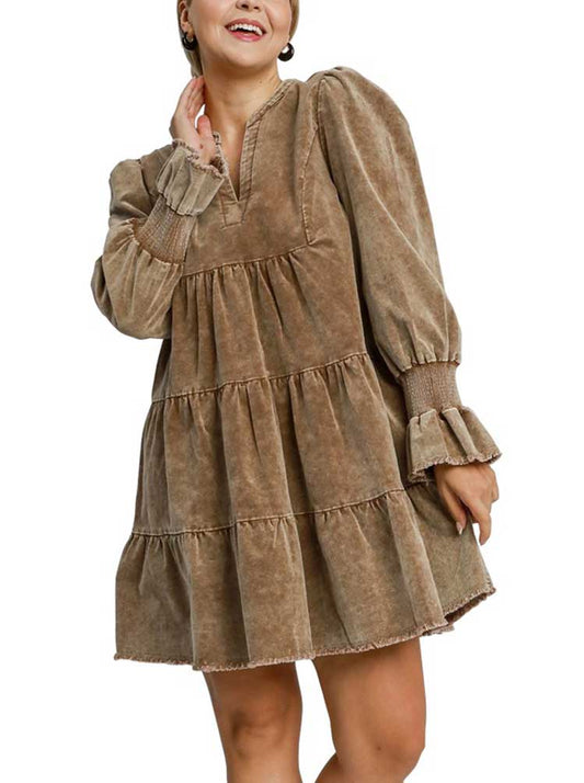 Mocha Corduroy UMGEE Dress
