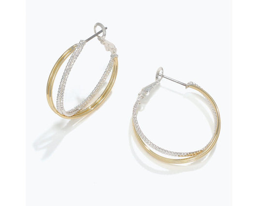 Periwinkle Gold/Silver Hoops