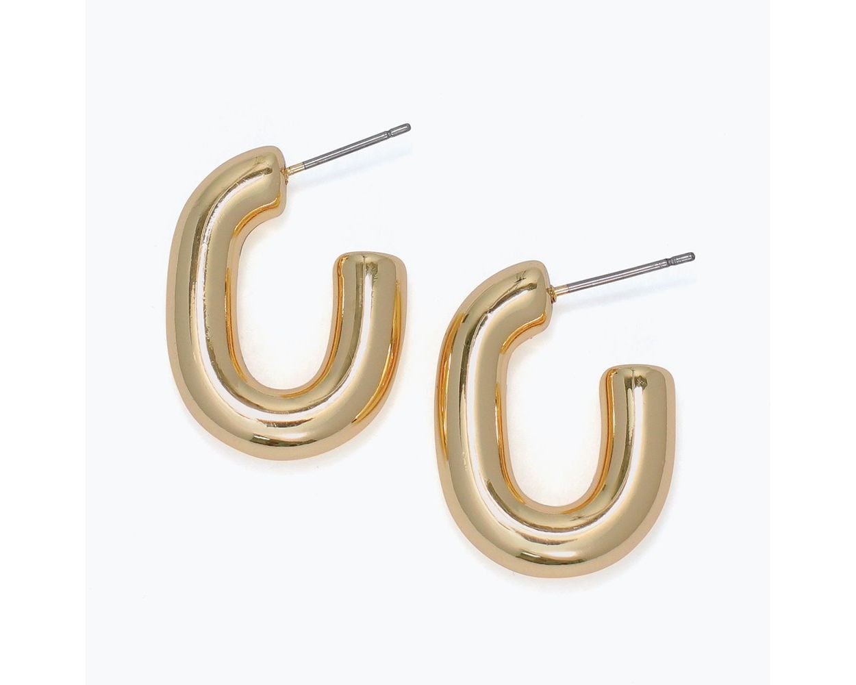Periwinkle Chunky Gold Hoops