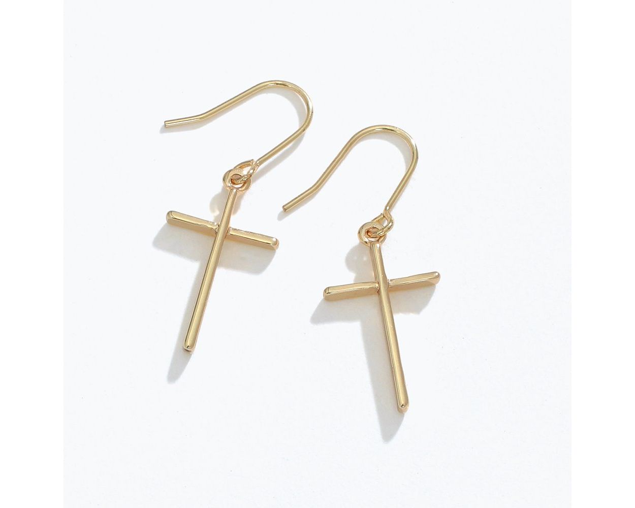 Periwinkle Gold Cross Dangles