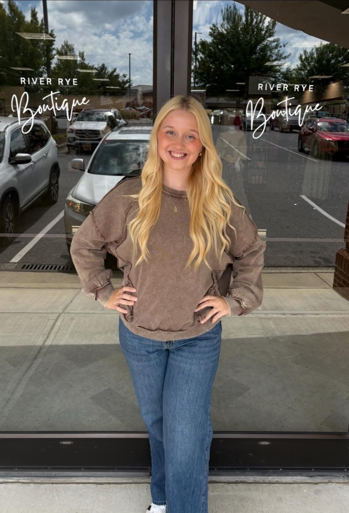 Mocha Easel Washed Pullover