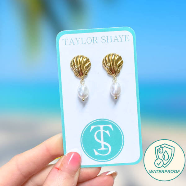 Seashell Pearl Earrings