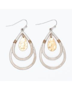 Periwinkle Silver and Gold Drop Dangles
