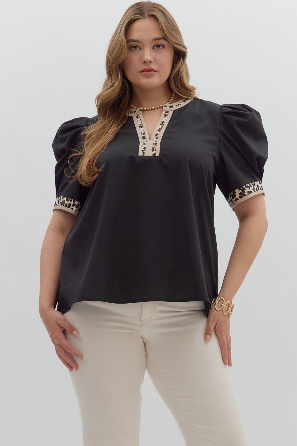 Cheetah Detailed Black Top